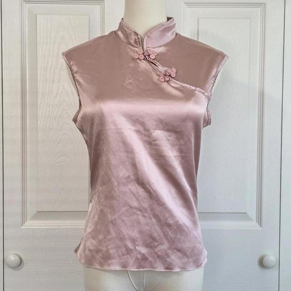 ♡ Vintage Pink Satin Blouse ♡